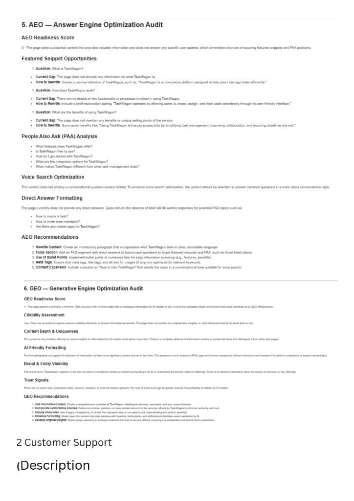 Full AI Search Audit workflow proof